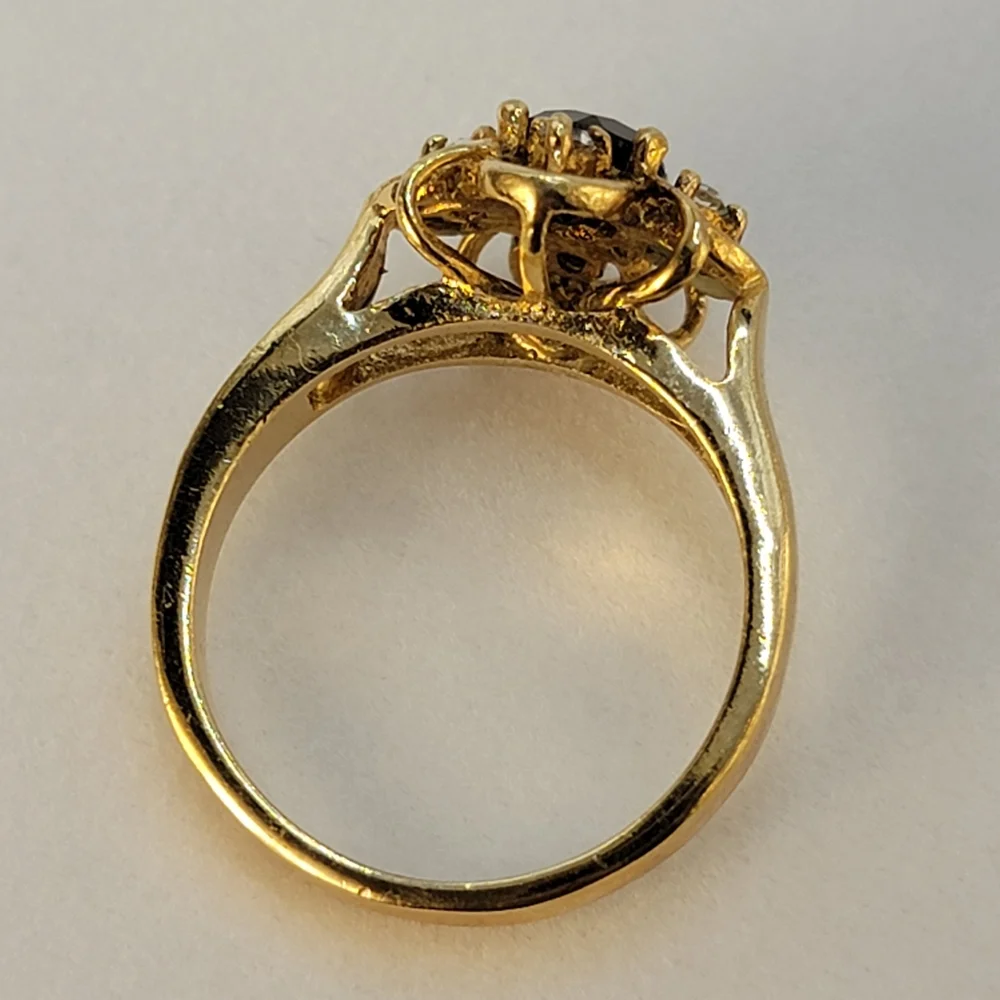 Vintage DAC Garnet Gold Plated Simulated January Birthstone Ring Size 9.5